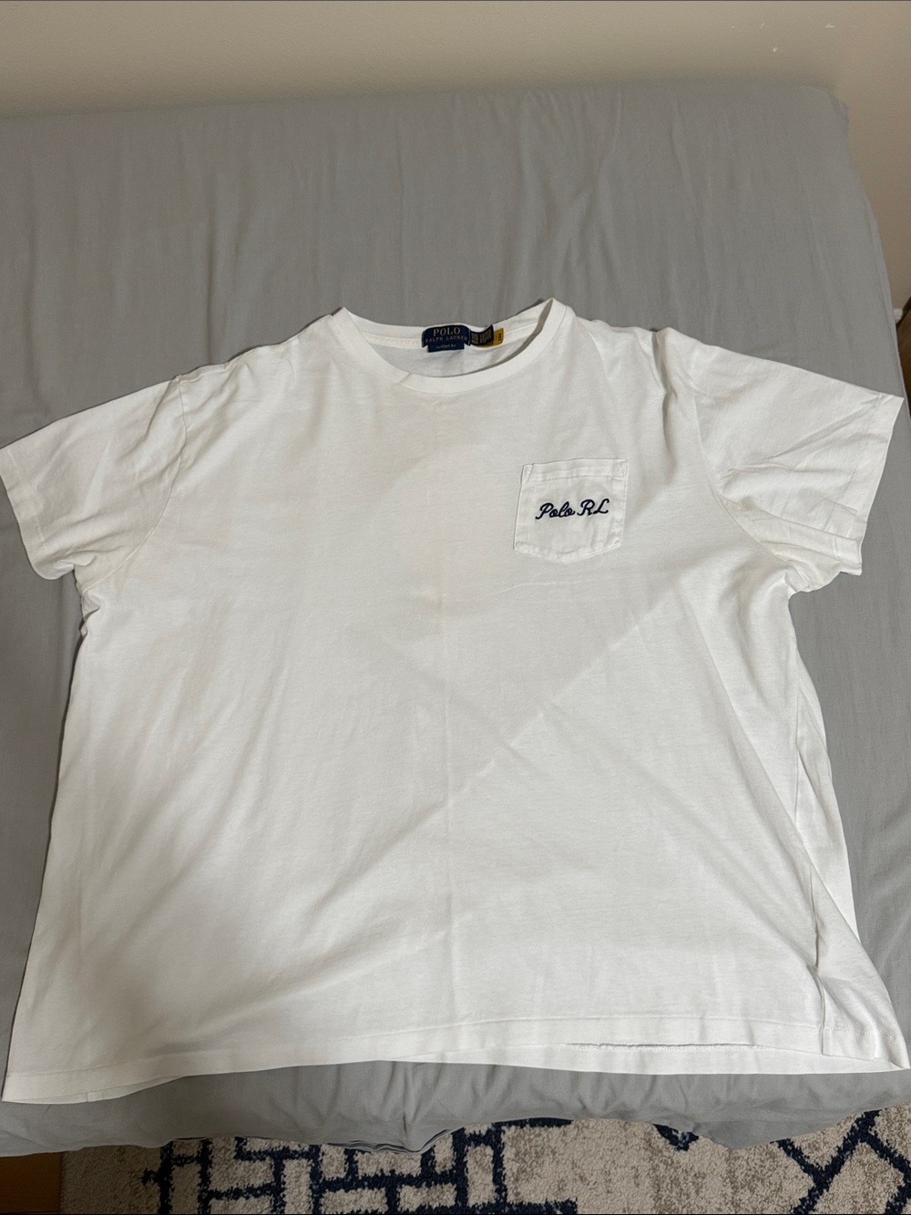 Polo by Ralph Lauren White Short-Sleeve Pocket Tee with Script